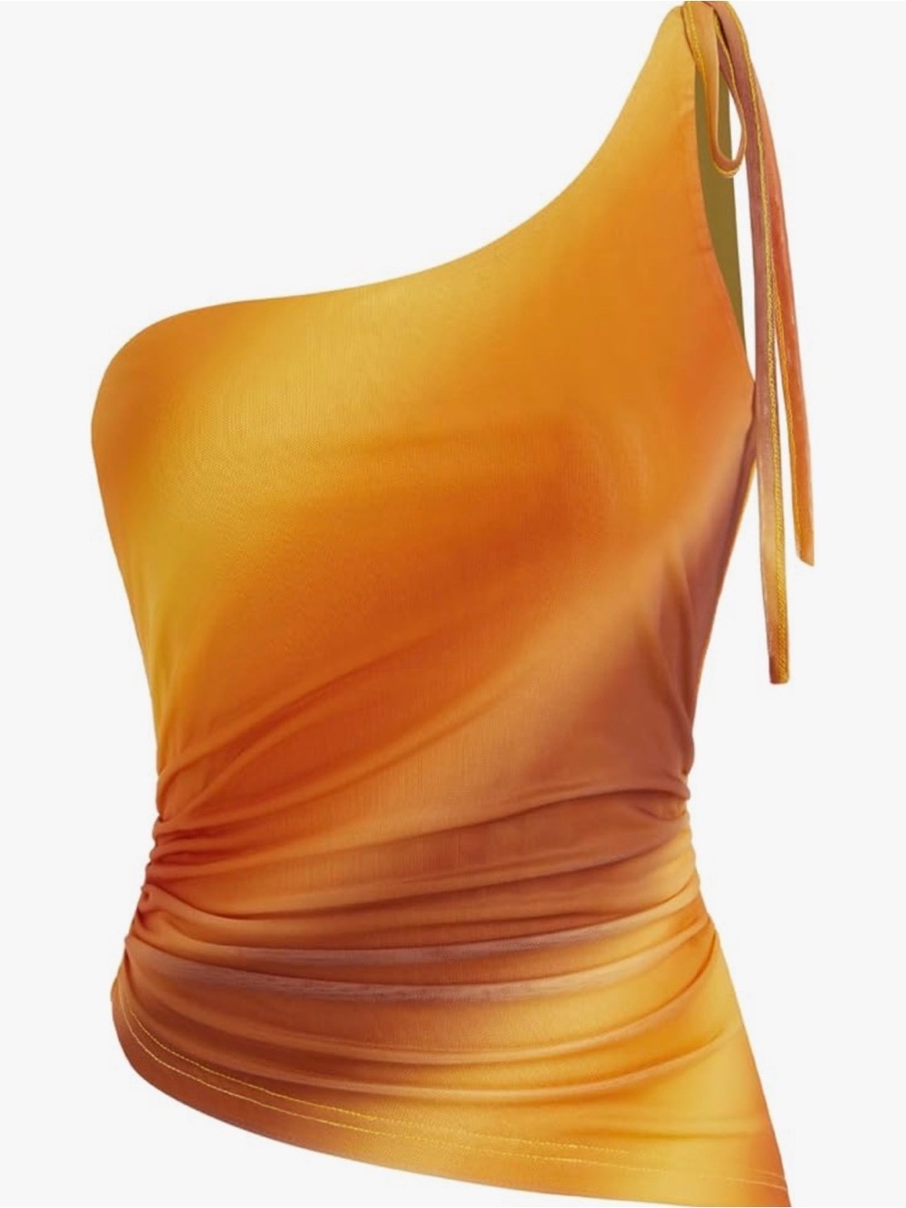 NWT CIDER Miami Sunset Vacation Mesh Asymmetrical Neck Ombre Top- Size XL
